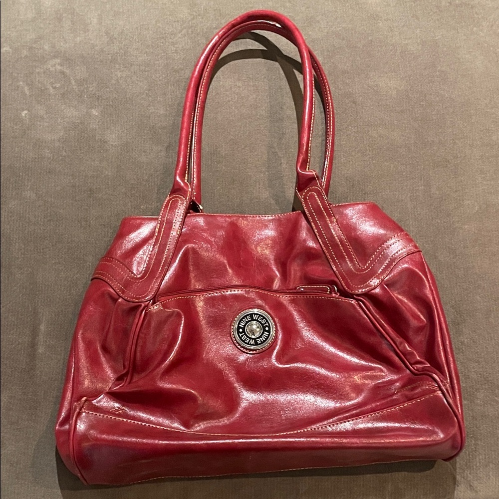 Nine West Shiny Red Shoulder Bag